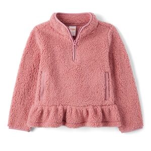 Gymboree girls pink sherpa half zip pullover